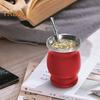 Набор чашек Yerba Mate, чашка в форме тыквы с двойными стенками из нержавеющей стали и щеткой для чистки чашек Bombilla, чайный набор, богатый антиоксидантами и повышающий энергию