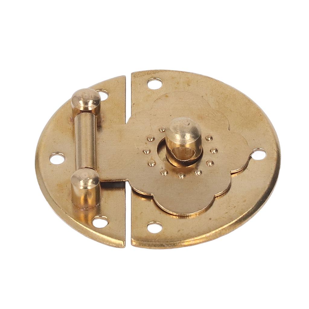 Round Embossing Copper Hasp Retro Wooden Box Lock Clasp Decorative Hasps for Wedding Card Boxes Wine Boxes Brass