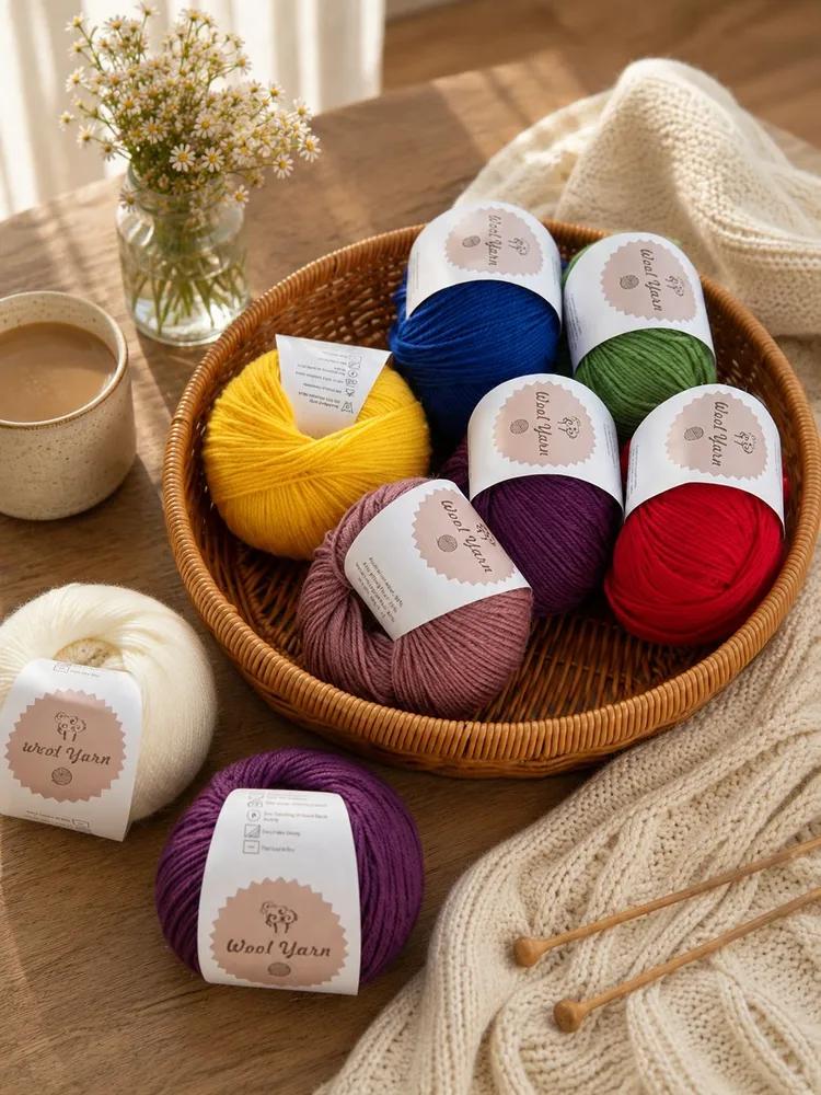 Warm soft wool yarn 8 rolls 400g, 80% Australian wool flame retardant for sweater hats