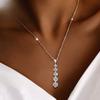 Elegant Blingbling Necklace with Five Shiny Synthetic Zirconia Pendants Classic French-Style Necklace | Sparkling Pendant Design, Necklace