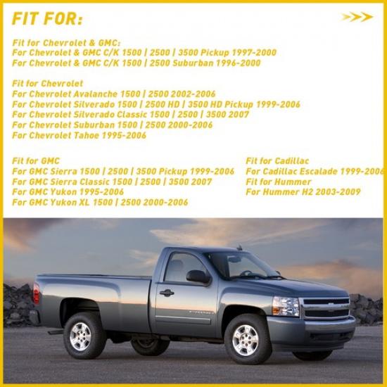 F&R LED Door Panel Light 4X Courtesy White For GMC Red Chevrolet Cadillac Hummer