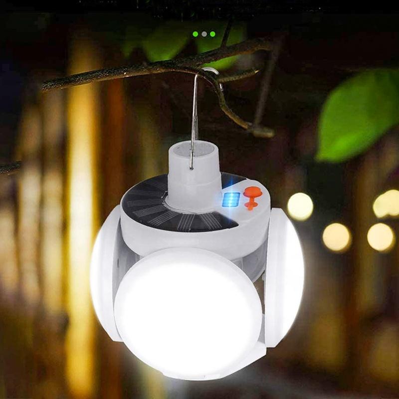 Rechargeable Collapsible Pop Up Solar Outdoor Hanging Lights 18650 Battery Camping Lantern Tent Light With