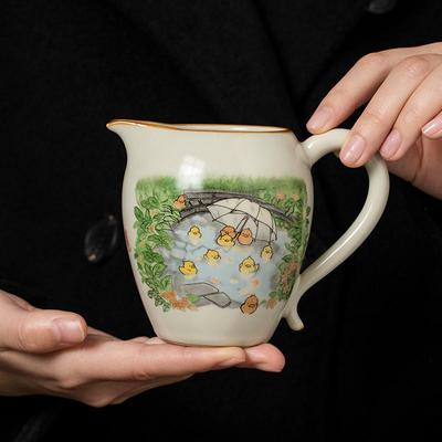 Ручная керамическая желтая утка - элегантный аксессуар для чайного набора кунг-фу