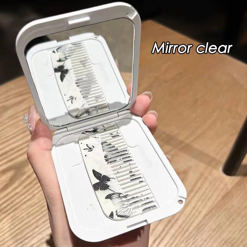 Чернильная бабочка откидное складное зеркало для макияжа портативное карманное зеркало женское прямоугольное косметическое зеркало для макияжа с расческой