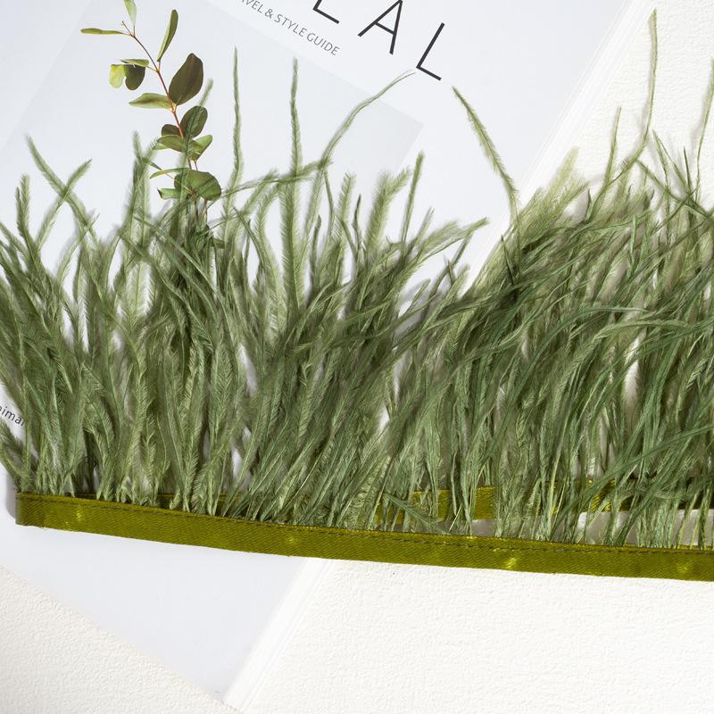 Decorative Feather Cloth Strip 10-15Cm Ostrich Hair Cloth Edge Dress Cuffs Latin Dance Skirt Diy Clothing Accessories