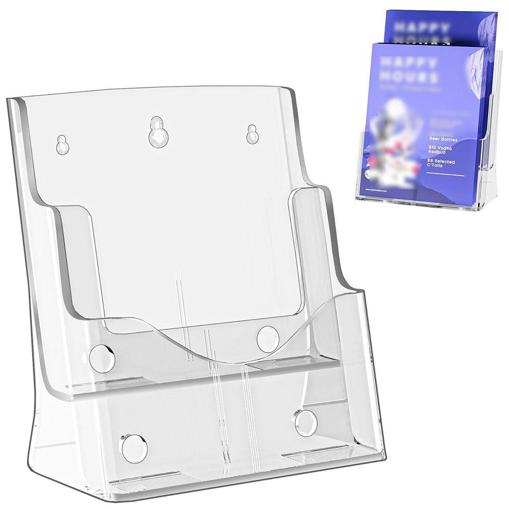 2/3/4 Layers Brochure Holder Wall Mount Desktop Document Rack  Restaurant