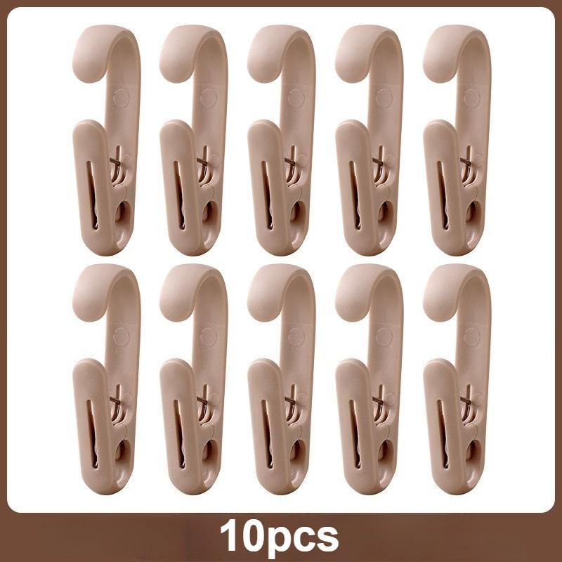 10pcs Multi-Purpose Clothes Clip Hook,Strong Plastic Clothes Hanger, Beach Towel Clips,Chair Clips,Towel Rack Clips,for Clothing