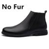 Chelsea Winter Black Mens Boots Натуральная кожа Офисные ботинки Модная дизайнерская обувь Мужская теплая зимняя обувь без застежек из коровьей кожи