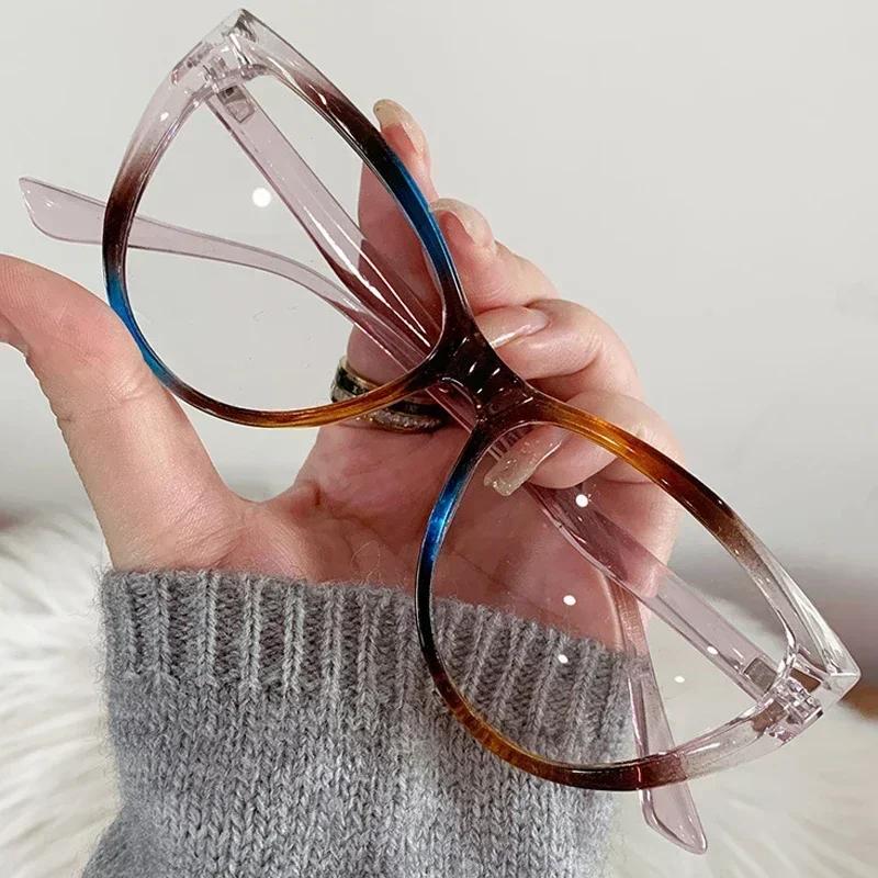 Men Women Finished Prescription Minus Eyeglasses Vintage Cat Eye Optical Glasses High Definition Myopia Eyeglasses 0-1.0-1.5-4.0