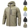 Мужская зимняя однотонная деловая куртка с капюшоном, мужская ветровка