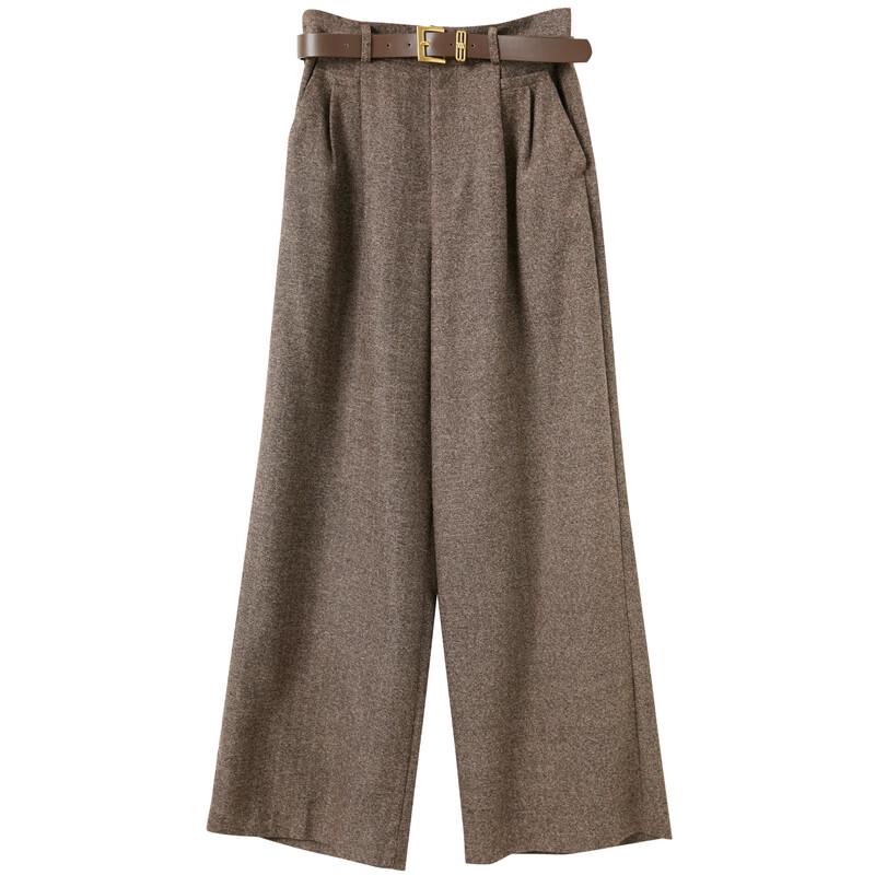 Женские зимние брюки Sancai 2025 года в елочку с широкими штанинами