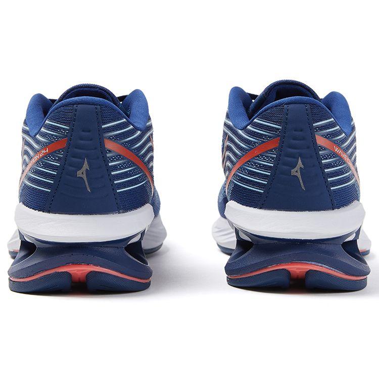 Mizuno Creation 24 Кроссовки унисекс с круглым носком, на шнуровке, амортизирующие, нескользящие, износостойкие, с низким верхом, для повседневной носки и бега, сине-оранжевые J1GC230101