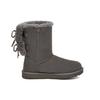 UGG Classic Double Bow Short Warm Durable Round Toe Thick Sole Fleece Short Snow Boots Women Boots Charcoal 1127131-CHRC