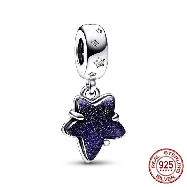 New Star Heart Double &Snowflake Snow Globe Dangle Charm Bead Fit Original Silver 925 Fasion Bracelet Bangle Diy Women Jewelry