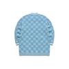 Fila Logo Jacquard Checkered Sports Knit Top Women Tops Cloud-Blue F11W211407FLB