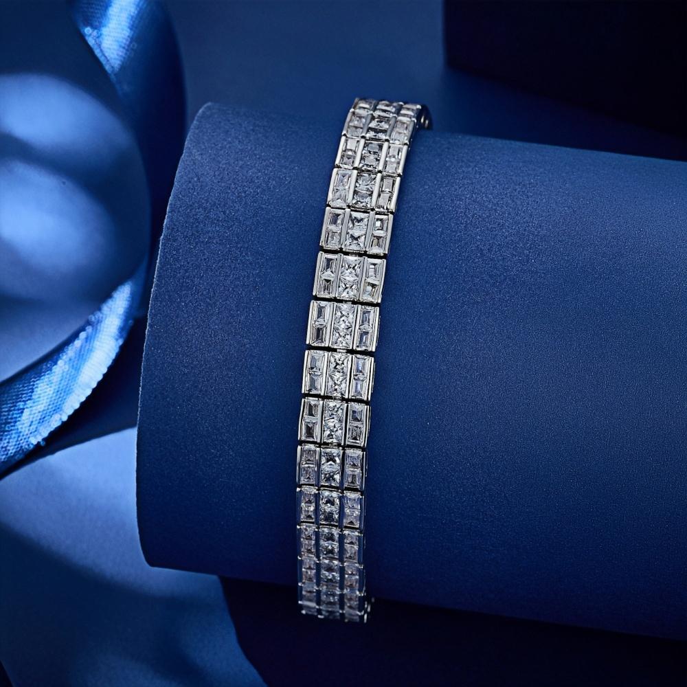 Роскошный браслет из белого циркония, хорошее качество, изящные украшения для женщин, жены, мамы, хороший подарок