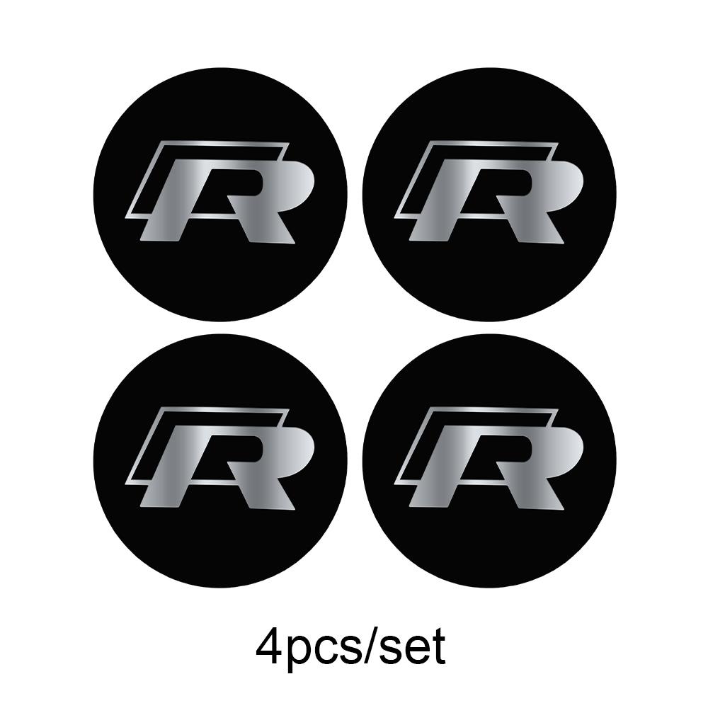 56/60/65mm 4pc Car Styling Badge Logo Center Cap Wheel Hub Stickers Valve Cap For Volkswagen MK6 Golf R GTI Jetta GTD Tiguan MK4 CWZ1