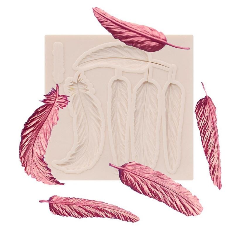 Feather Texture Silicone Mold Chocolate Cake Mold Vegetable Candy Dessert Mold