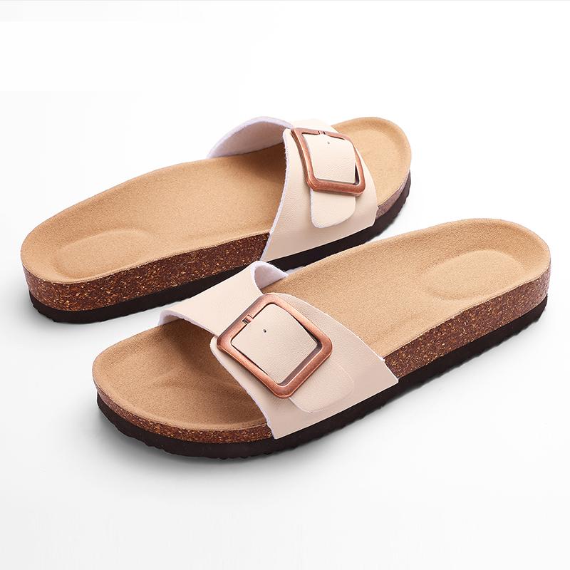 Модные кожаные мюли Crestar, сабо, тапочки для женщин и мужчин, модные пробковые клоги с кожаной стелькой, унисекс, без застежки, пляжная обувь с поддержкой свода стопы