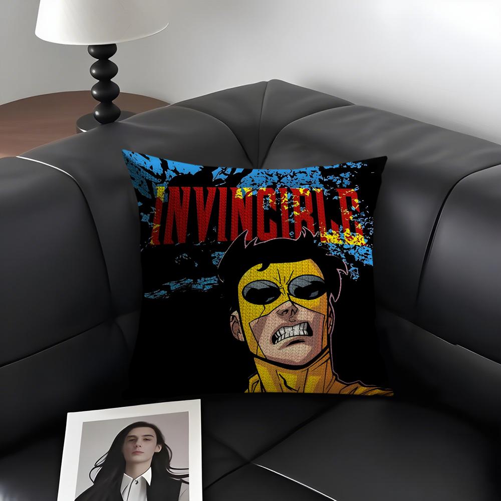 I-Invincible Смешная Мультяшная Наволочка Натуральный Лен Органическая Ткань Двусторонняя Печать Диван Домашний Декор Подарок Чехол для Подушки
