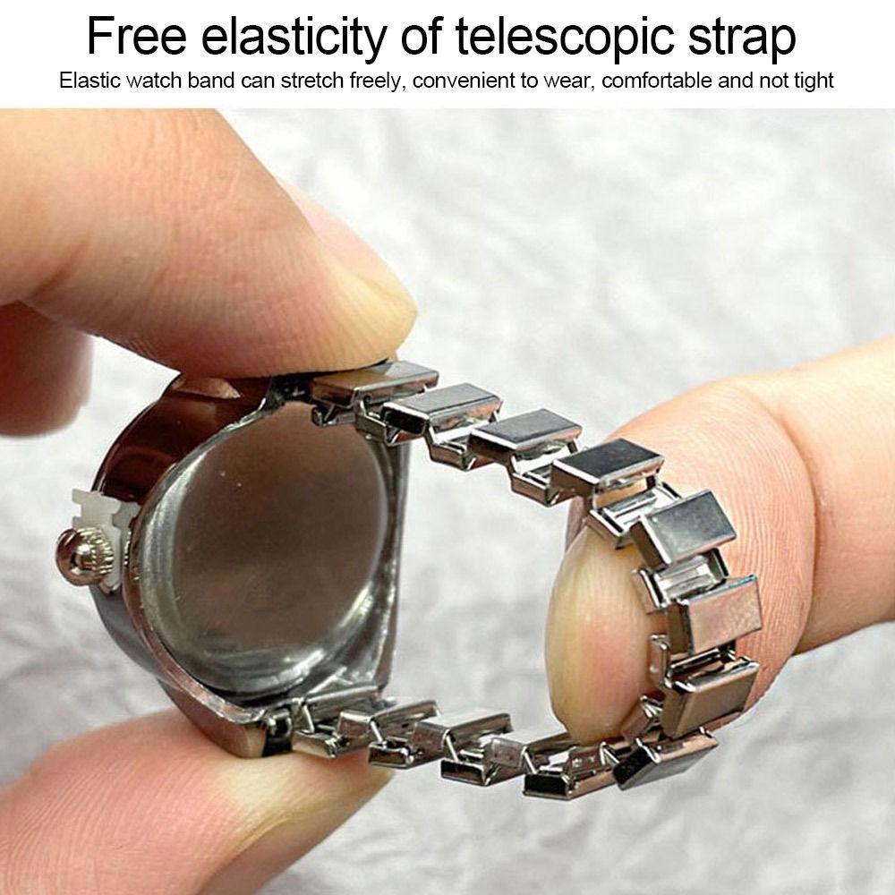Elastic Stretchy Rings Love Quartz Ring Watch Digital Watch Round Quartz Finger Rings Ring Watch
