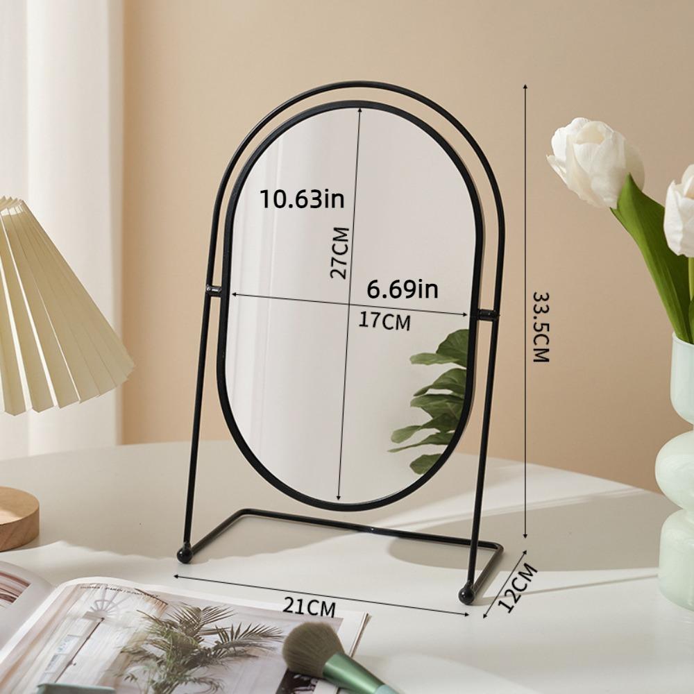 360° Rotatable Vanity Mirror Iron Frame Desktop Stand Mirror Beauty Nordic Makeup Mirror Women
