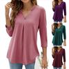 Осенняя блузка три четверти, легкая однотонная рукава, дышащая цветная тонкая женская туника, блузка женская