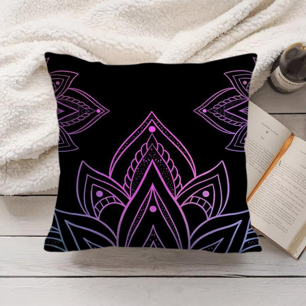 Classic Mandala Pattern Cushion Cover Short Plush DoubleSided Printing Home Machine Washable in Warm Winter Pillow Cover