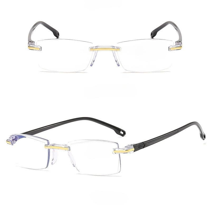 16 шт. Легкие безрамочные очки для чтения с блокировкой синего света для мужчин и женщин Прямоугольная оправа +1.0 До +4.0