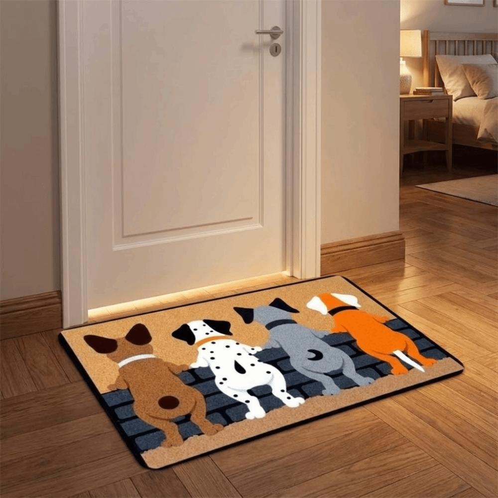 Wear-resistant Door Mats Cartoon Dog Pattern Home Decoration Mat Welcome Carpet Living Room