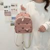 Lightweight Shoulder Bag Corduroy Bow Rucksack Cute Student School Bag  Women