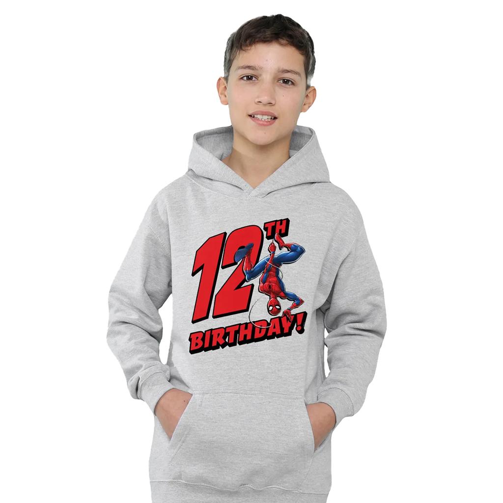 Spider-Man Childrens/Kids Heather Pull Over 12th Birthday Hoodie