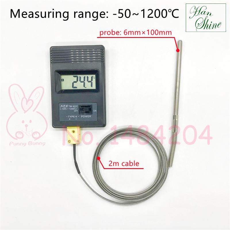 Handheld Digital Thermometer Type K Thermocouple -50~1300 °C Temperature Measuring Meter 902C