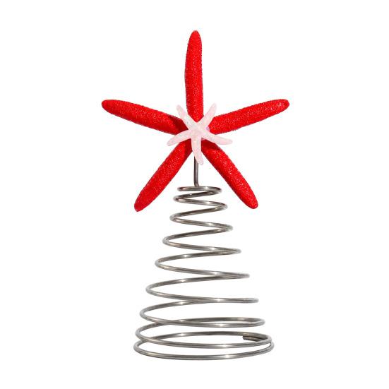 Starfish Christmas Tree Topper Starfish Decoration with Metal Spiral Wire