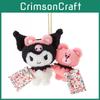 Ключница-брелок с плюшевой игрушкой Kuromi Cinnamon, из мягкого короткого плюша, для детей и подростков