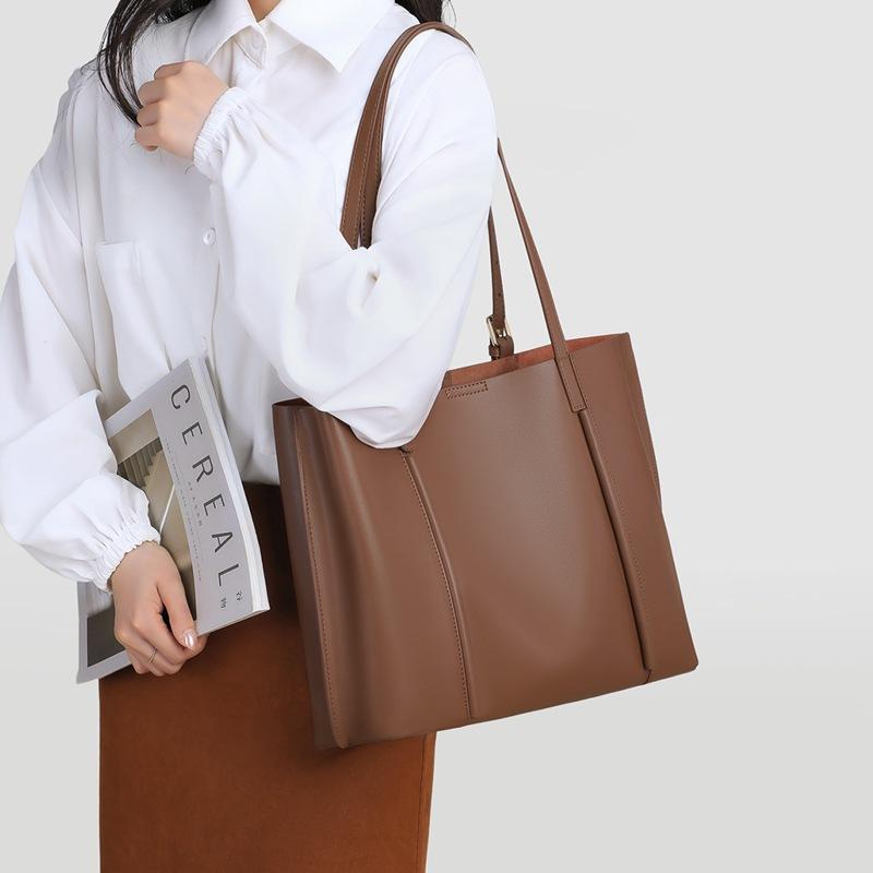 Новая модная сумка-тоут из натуральной кожи для весны и лета, большая вместимость, сумка через плечо для поездок на работу и на осень и зиму