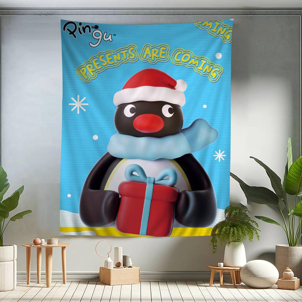 Cartoon Cute PPingu Penguin Colorful Tapestry Wall Hanging Bohemian Wall Tapestries Mandala Wall Hanging Sheets