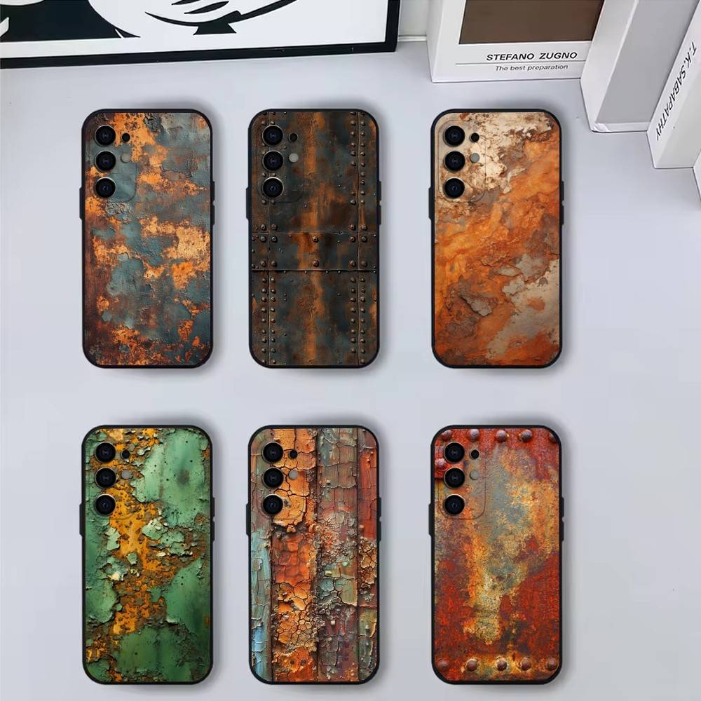 R-Ретро I-Индустриальный S-Стиль R-РжавыйS Чехол для телефона для Samsung S25,S24,S21,S22,S23,S30,Ultra,S20,Plus,Fe,Мягкий силиконовый черный чехол