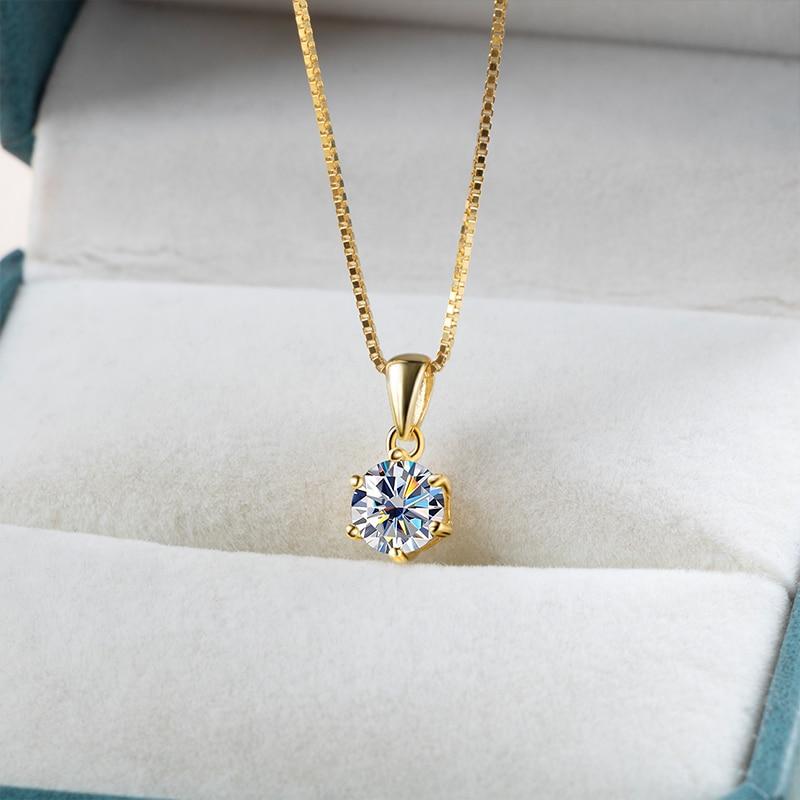 Bague Ringen Ожерелье с подвеской в 1 карат для женщин, королевский синий цвет, муассанит, стерлинговое серебро 925 пробы, свадебные ювелирные украшения