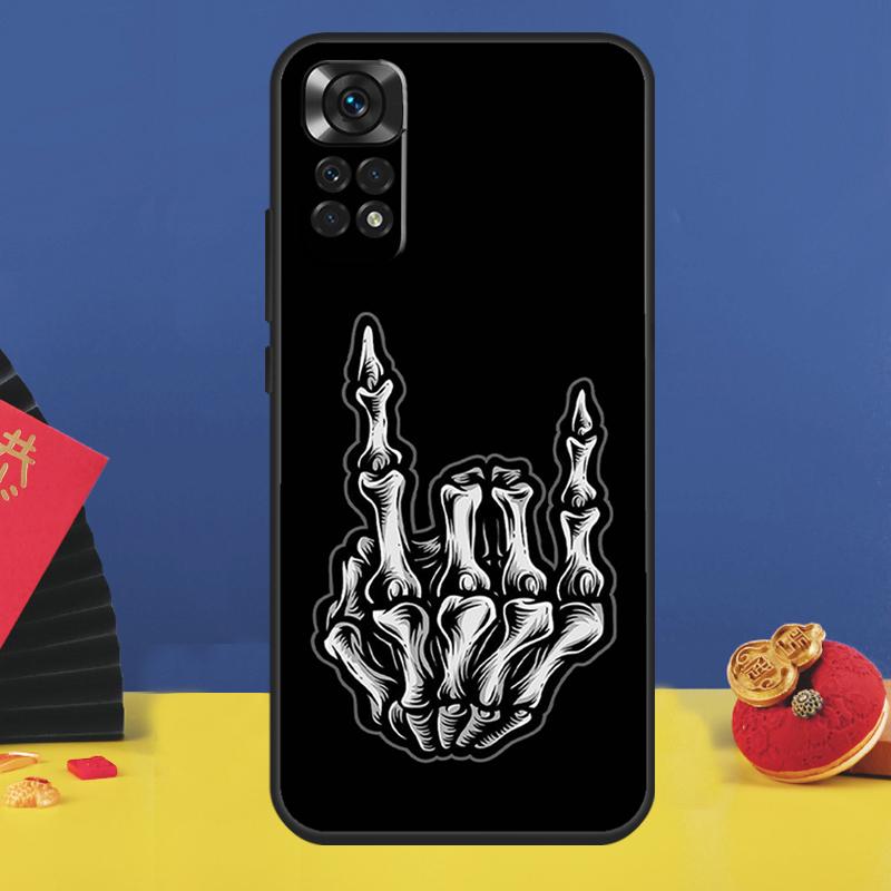 Чехол для телефона "Скелет со средним пальцем" для Xiaomi Redmi Note 14 Pro 12 11 9 10 13 15 Pro Plus 10C 12C 13C 14C 15C