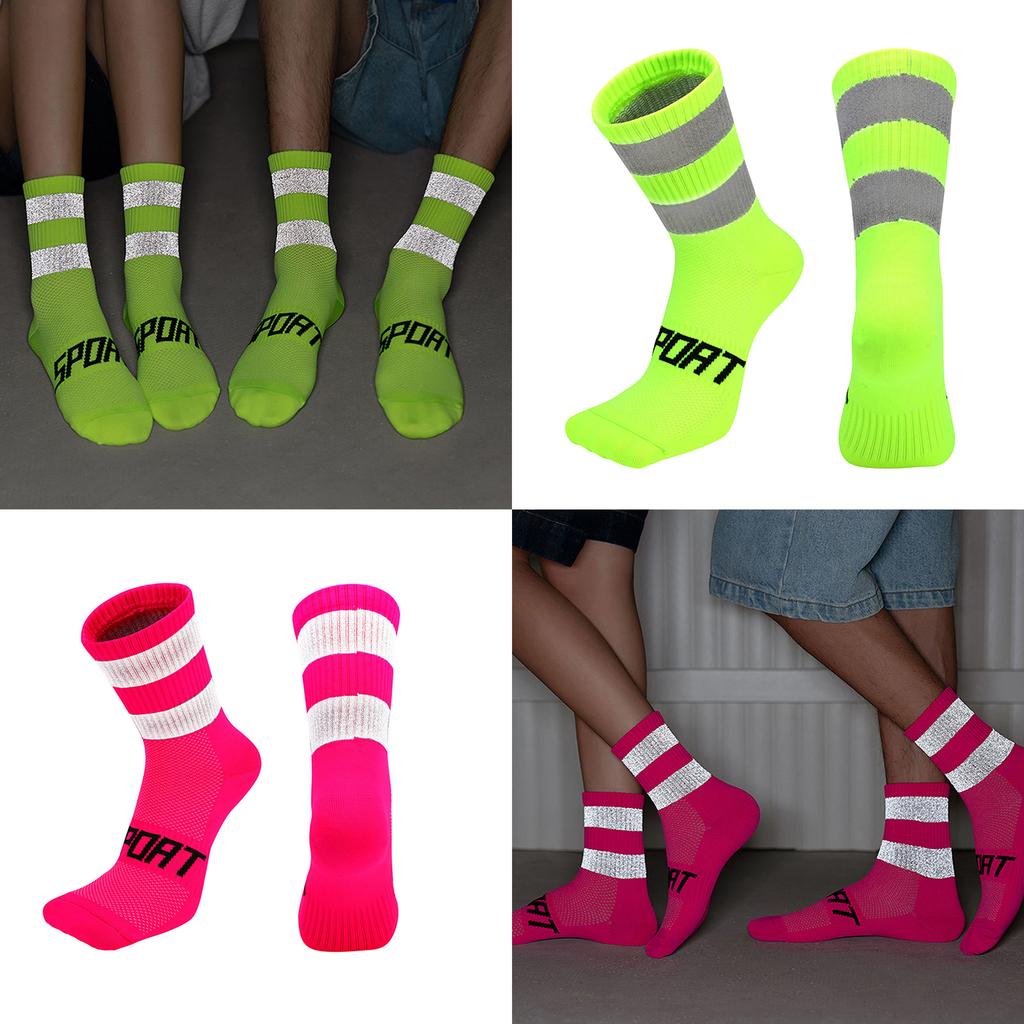 Cycling Socks Reflective Socks Cycling Bicycle Socks Men Novelty Night Cycling Reflective Socks Bike Football Sport Sock