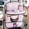 Автомобильный коврик от пинков на сиденье, коврик от грязи, розовый милый кот, столик на спинку автомобильного сиденья, столик на спинку детского сиденья, износостойкий коврик, сумка для хранения