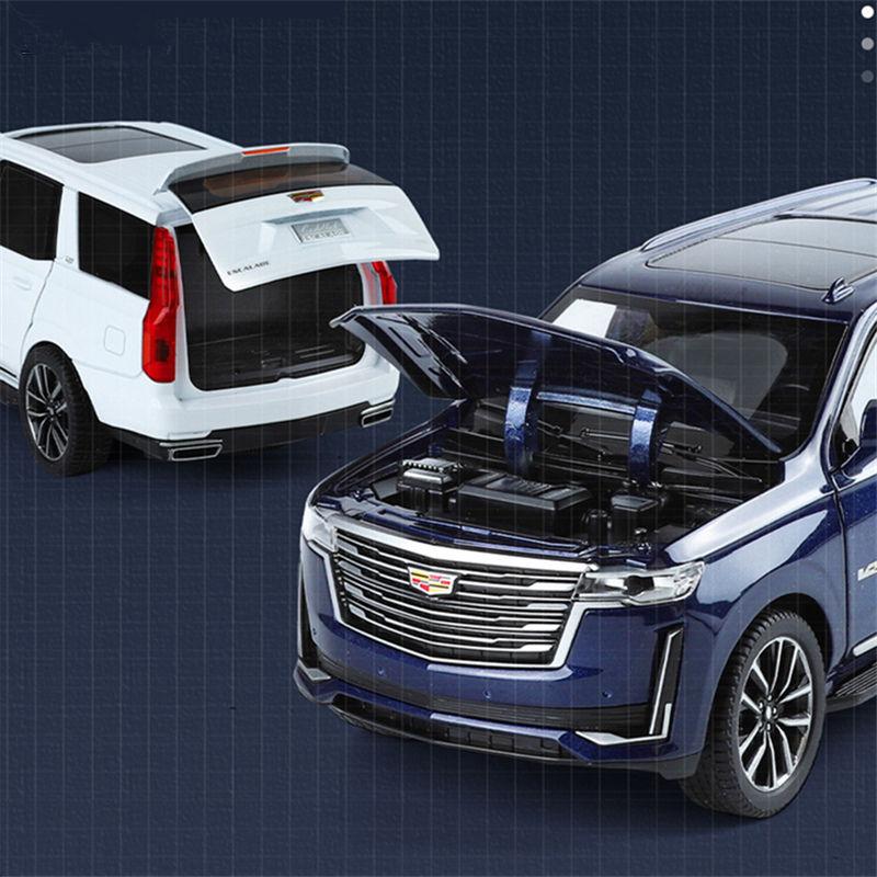 1/24 Cadillac Escalade SUV Alloy Luxy Car Model Diecasts Metal Off-road Vehicles Car Model Simulation Sound and Light Kids Gifts
