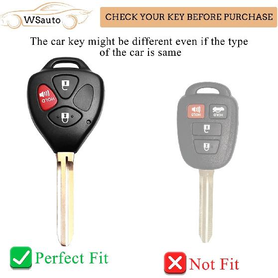 Чехол для ключа с металлическим брелоком, совместимый с Toyota 2008-2013 Avalon / 2007-2011 Camry / 2008-2013 Corolla / 2009-2014 Venza, аксессуары, мягкий