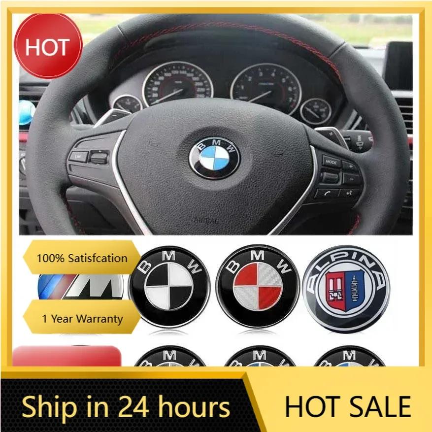 DBTW9 Car Sticker New For BMW 1Pcs 45mm Car Steering Wheel Badge Emblem Sticker For BMW E36 E46 E53 E90 E60 E61 E93 E87 X1 X3 X5 X6 F3