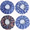 Waterproof Double Layer Bath Cap Anti-Fouling Shampoo Cap Print Hat Shower Cap  Swimming