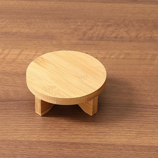 Подставка для растений из бамбука, держатель для цветочного горшка, круглый табурет для использования в помещении, подставка для горшков, кексов, керамики