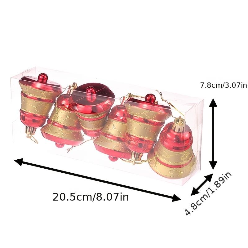 6Pcs 2.76inch Christmas Tree Topper, Suitable For Hanging Decorations, Equipped With Bell Ornaments, Plastic Branches Can Be Used For Christmas, New