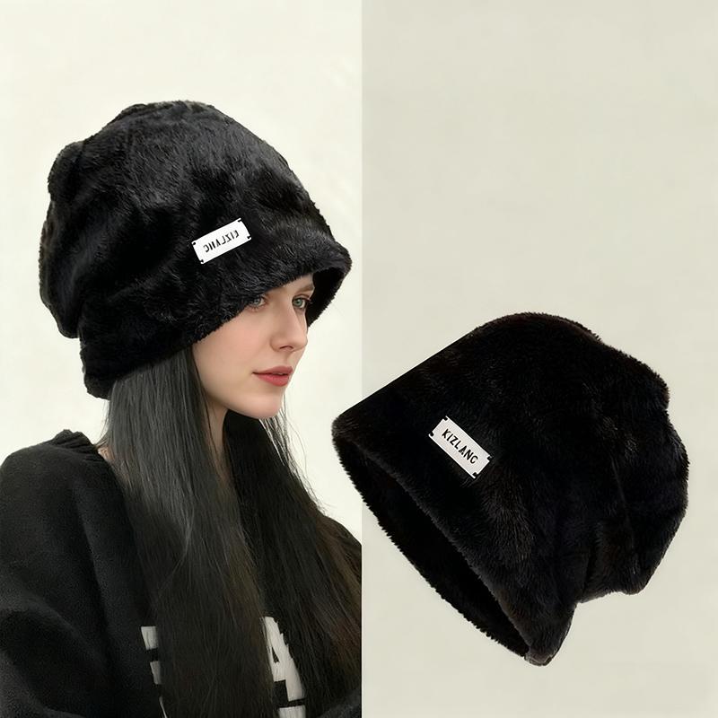 Женские плюшевые шапки-бини Зимние флисовые шерстяные уличные шапки-скулли Женские горро Однотонные теплые ветрозащитные утолщенные шапки Модные мешковатые
