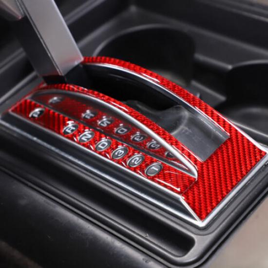 Red Carbon Fiber Center Console Gear Shift Trim Sticker for Hummer H2 2003-07